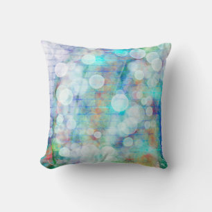 Blue, Orange, Red, Purple White Abstract Art Cushion