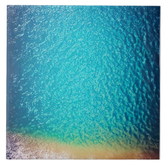 blue orange sand beach ocean wave ceramic tile