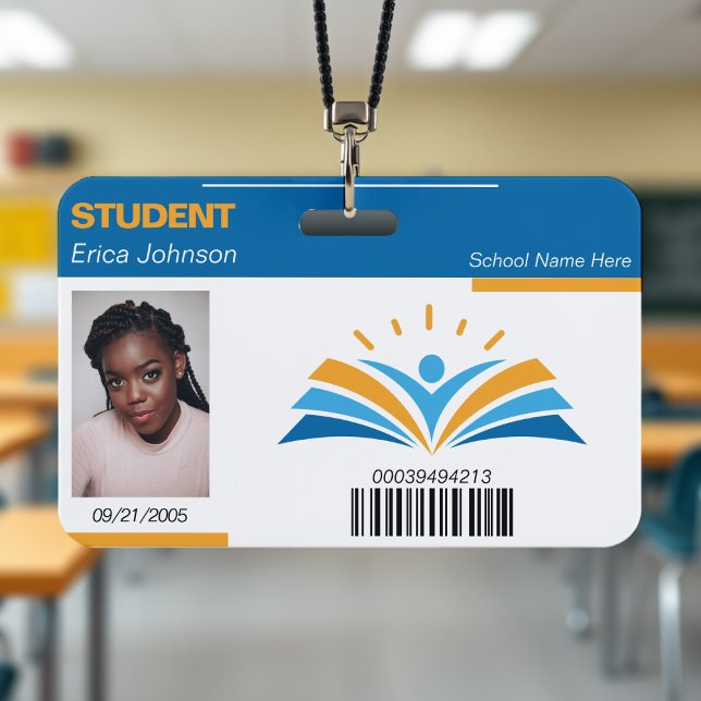 Blue & Orange School College University Student ID ID Badge (Blue & Orange School College University Student ID Badge
)