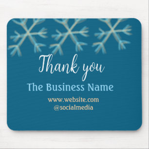 Blue orange snowflakes add business name christmas mouse pad