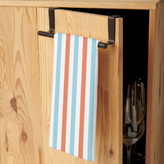 Blue & Orange Stripe Pattern Tea Towel