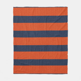 Blue & Orange Stripes and Diagonals Blanket