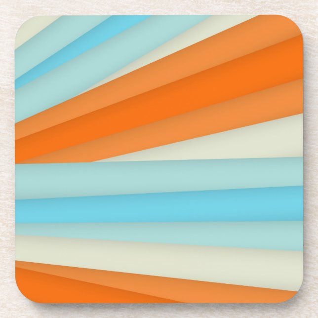 Blue Orange Stripes Coaster (Front)