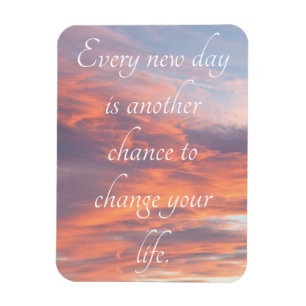 Blue & Orange Sunrise with Inspirational Quote Magnet