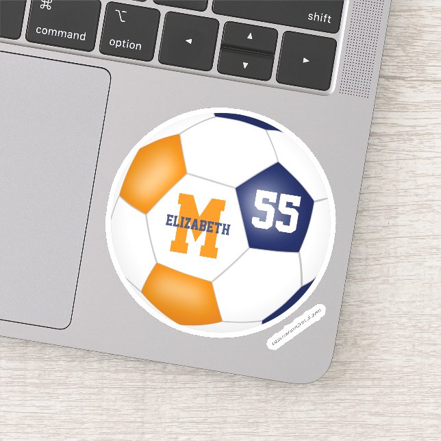 blue orange team colours girls boys soccer (Detail)