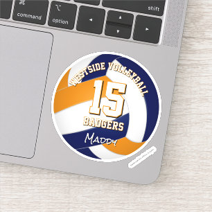 blue orange team colours volleyball player