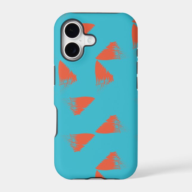 Blue, orange, vibrant, trendy geometric pattern (Back)