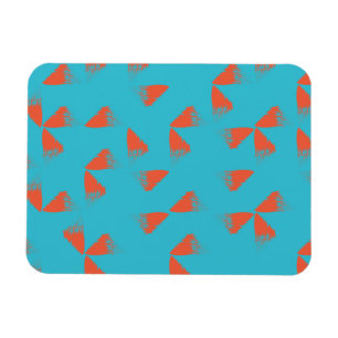 Blue, orange, vibrant, trendy geometric pattern magnet