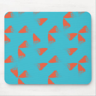 Blue, orange, vibrant, trendy geometric pattern mouse pad