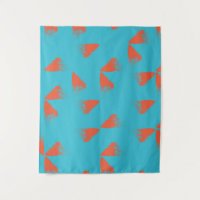 Blue, orange, vibrant, trendy geometric pattern