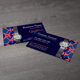 Blue + Orange  w/ Logo Business Cards