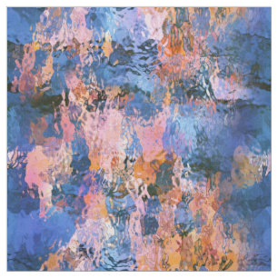 Blue & Orange Water Abstraction Fabric