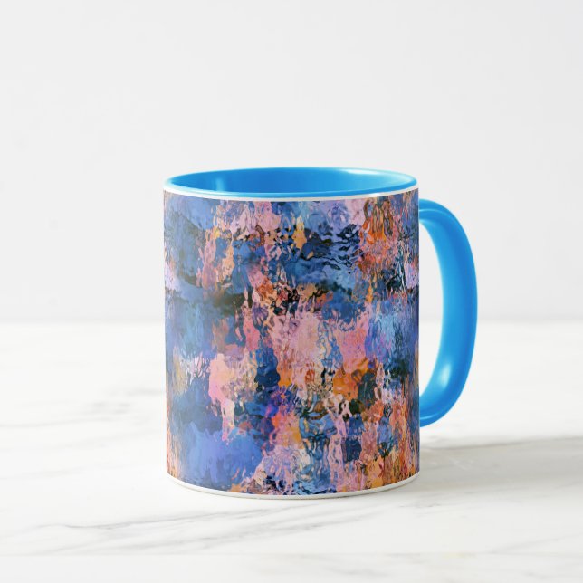 Blue & Orange Water Abstraction Mug (Front Right)