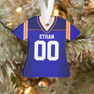 Blue/Orange/White Football Jersey Ornament