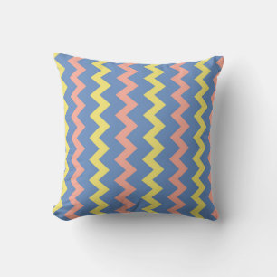 Blue Orange Yellow Chevron Pattern Outdoor Cushion