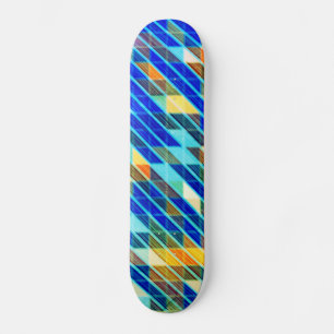 Blue Orange Yellow COOL Pattern Skateboard