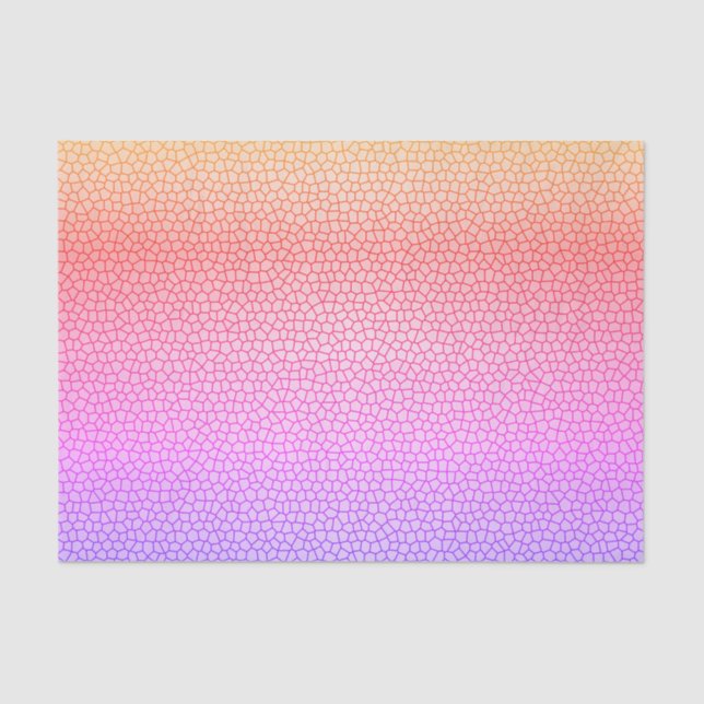 Blue Orange Yellow Pink Mosaic Abstract Pattern Tissue Paper (Front)