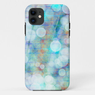 Blue, Orange, Yellow, White Abstract Art   iPhone 11 Case