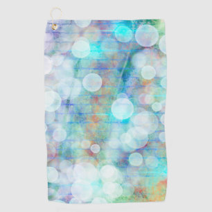 Blue, Orange, Yellow, White Abstract Art   Golf Towel