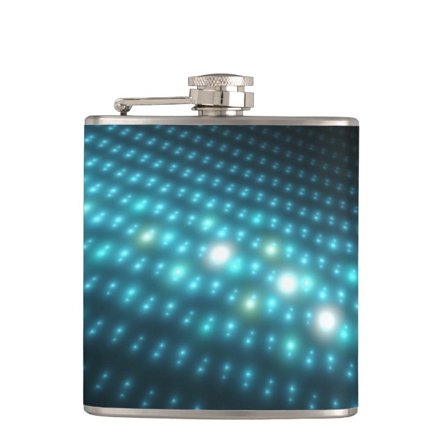 Blue Orbs 3D Hip Flask (Front)