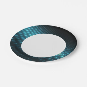 Blue Orbs 3D Paper Plate