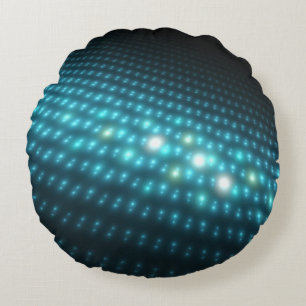 Blue Orbs 3D Round Cushion
