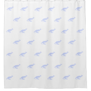Blue Orcas Print Shower Curtain