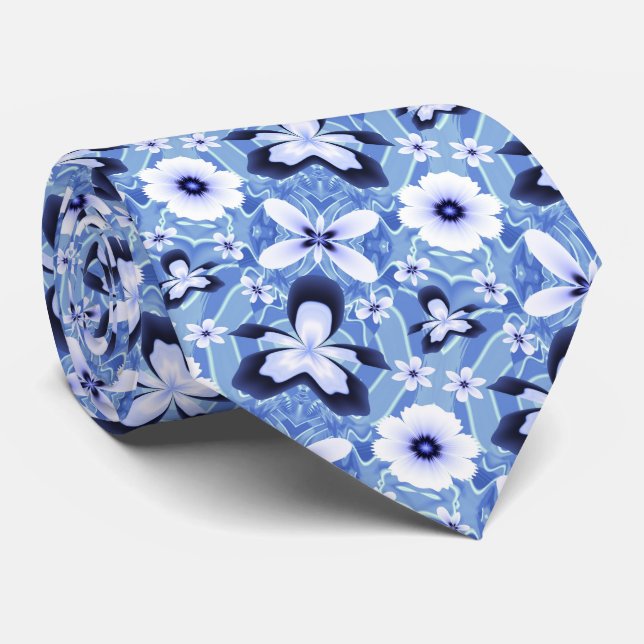 Blue Orchid Elegant Flower Tie (Rolled)