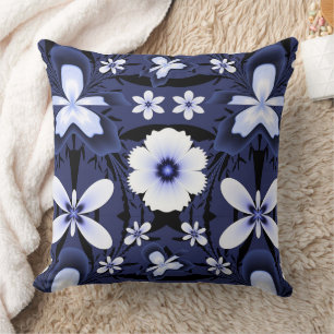 Blue Orchid Elegant Flowers Cushion