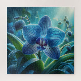 Blue Orchid Floral Jigsaw Puzzle