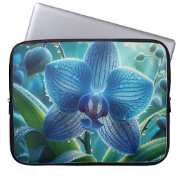 Blue Orchid Floral Laptop Sleeve