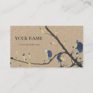 Blue orchid flower mini business card