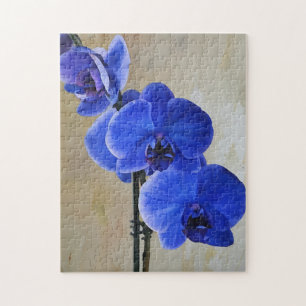 Blue Orchid Flowers Floral Puzzle