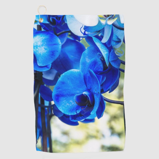 Blue orchid golf towel (Front)