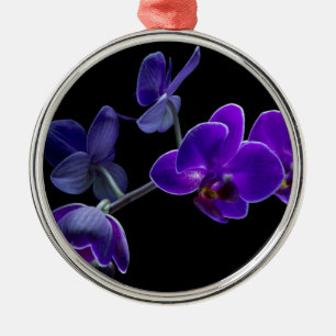 Blue orchid metal ornament