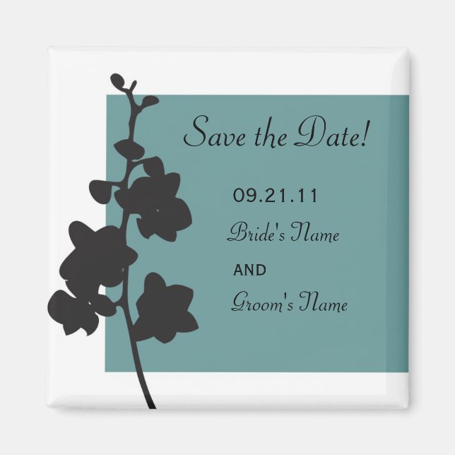Blue Orchid Save the Date Magnet (Front)