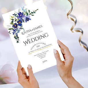Blue Orchid Wedding Invitation