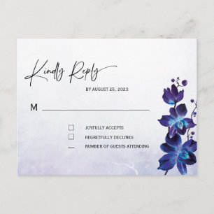 Blue Orchid Wedding Postcard