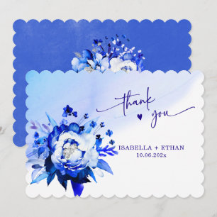 Blue Orchid Wedding Thank You card