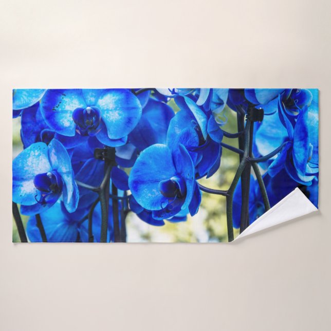 Blue orchids bath towel (Bath Towel)
