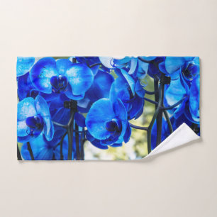 Blue orchids hand towel