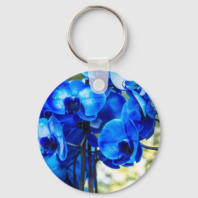 Blue orchids key ring (Front)