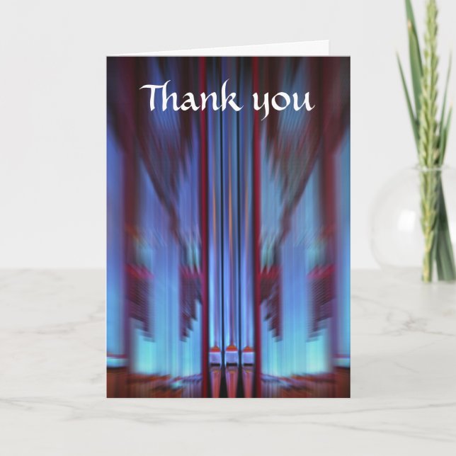 Blue organ pipes  thank you card (Front)