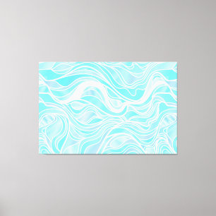 Blue Organic Stained Glass Abstract Canvas Print
