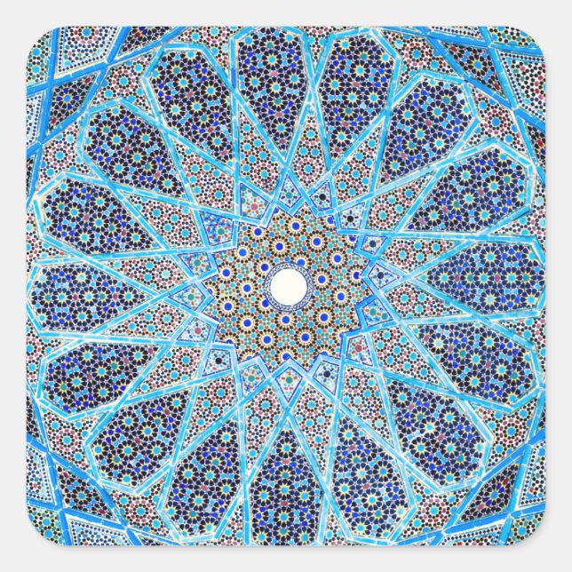 Blue Orient Square Sticker (Front)