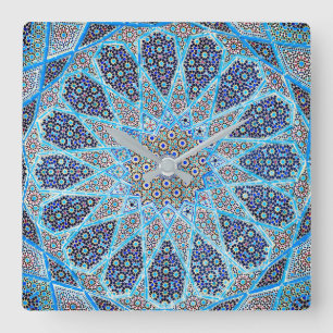 Blue Orient Square Wall Clock