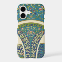 Blue Oriental Designs with Smiling Faces
