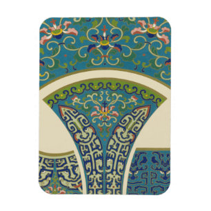 Blue Oriental Designs with Smiling Faces Magnet