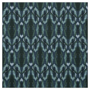 Blue Oriental Geometric ornament abstract Fabric