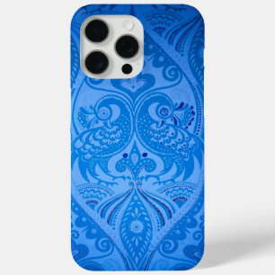 Blue Oriental Peacock Birds iPhone 15 Pro Max Case